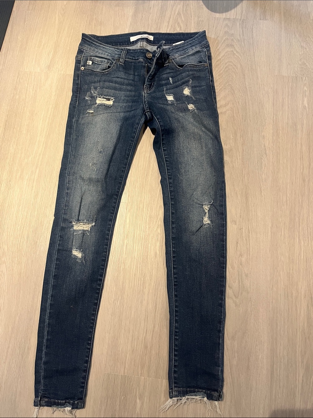 KanCan Dark Wash Distressed Skinny Jeans